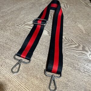 Adjustable Red and Black Stripe Bag Strap